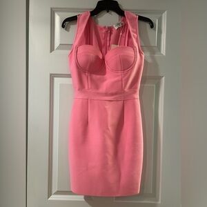 Hello Molly Pink Fitted Mini Dress